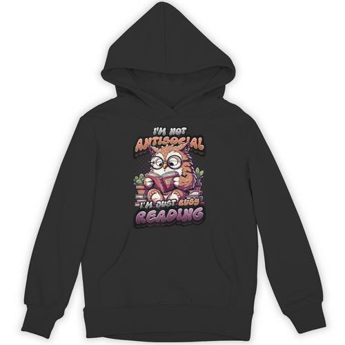 Book Lover Owl Reading Books Introvert Bookworm Unisex Hoodie - Raresse