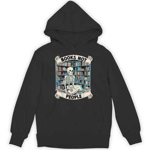 Book Lover Skeleton Reading Love Books Not People Unisex Hoodie - Bookorys