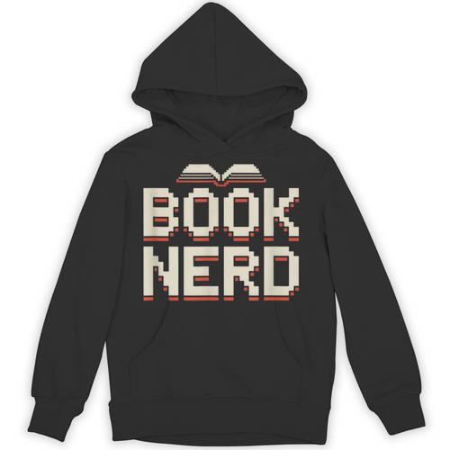 Book Nerd Retro Pixel Reading Librarian Aesthetic Unisex Hoodie - Bookorys