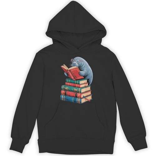 Book Reading Book Reader Manatees Sea Animal Sea Cow Manatee Unisex Hoodie - Bookorys