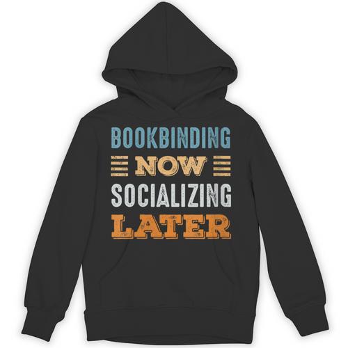 Bookbinding Now Minimal Socializing Introvert Vintage Unisex Hoodie - Raresse