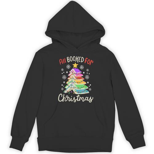 All Booked For Christmas Book Lovers Xmas Tree Women Unisex Hoodie - Bookorys UK