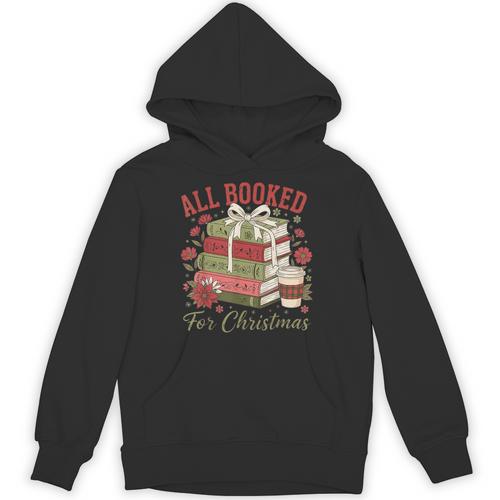 All Booked For Christmas Coquette Xmas Book Club Book Lovers Unisex Hoodie - Bookorys