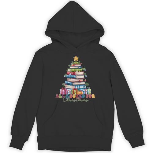 All Booked For Christmas Teacher Reading Student Bookworm Unisex Hoodie - Bookorys