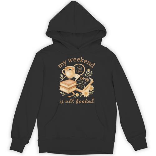 My Weekend Is All Booked Cozy Book Lover Reading Unisex Hoodie - Bookorys