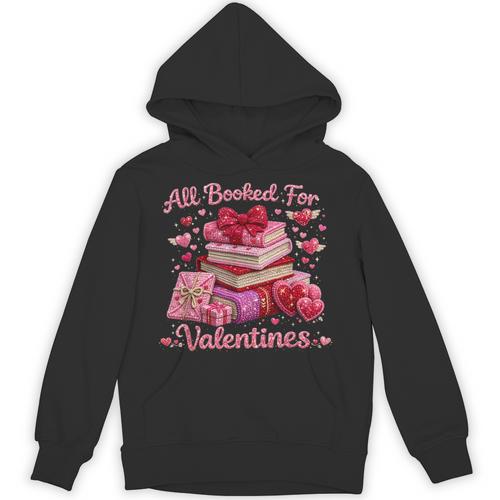 All Booked Valentine's Girly Teacher Coquette Love Unisex Hoodie - Bookorys