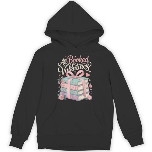All Booked For Valentines Stacked Books Unisex Hoodie - Bookorys UK