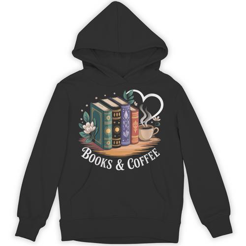 Books And Coffee Book Lover Bookish Green Book Theme Reading Unisex Hoodie - Bookorys
