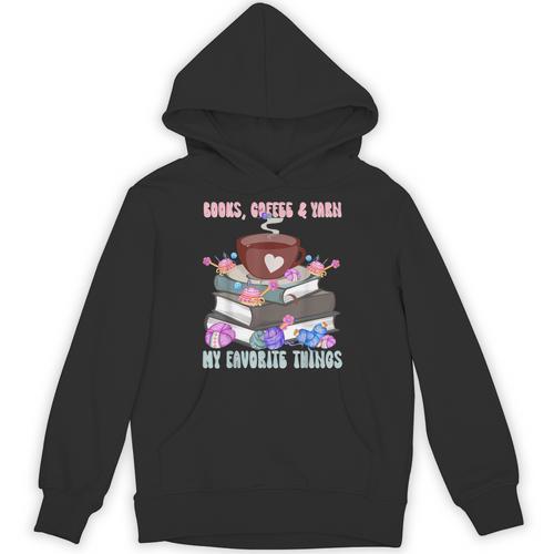 Books Coffee Yarn Lover My Favorite Things Unisex Hoodie - Bookorys AU
