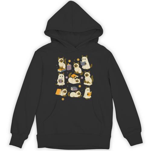 Books Lover Bookish Ghost Himalayan Cat Reading Halloween Unisex Hoodie - Bookorys DE