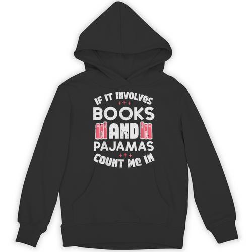 Books Pajamas Read Reading Book Librarian Women Girls Unisex Hoodie - Bookorys CA
