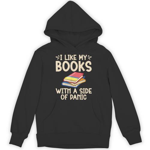 I Like My Books With a Side Of Panic Thriller Unisex Hoodie - Bookorys