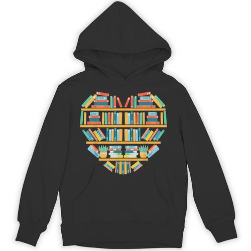 Bookshelf Heart Unisex Hoodie - Bookorys DE