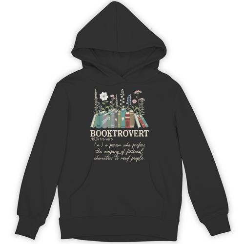 Booktrovert Definition Floral Books Reading Teacher Library Unisex Hoodie - Bookorys AU