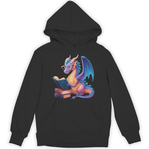 Bookworm Book Lover Women Girls Dragon Reading Unisex Hoodie - Bookorys AU