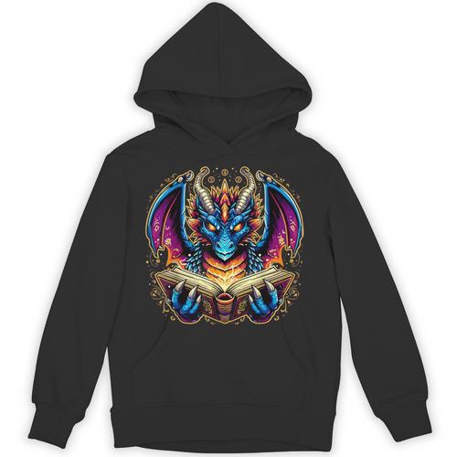Bookworm Dragon Reading Book Lover Unisex Hoodie - Bookorys AU