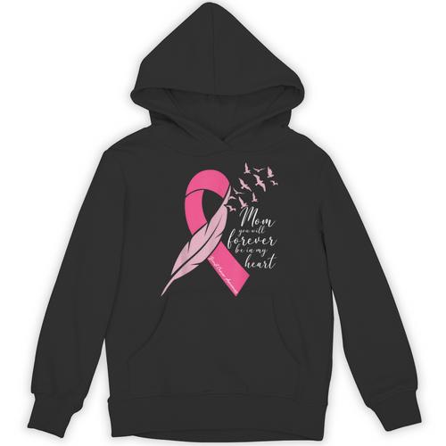 Breast Cancer Awareness In Memory Of Mom Butterfly Pink Unisex Hoodie - Easessy