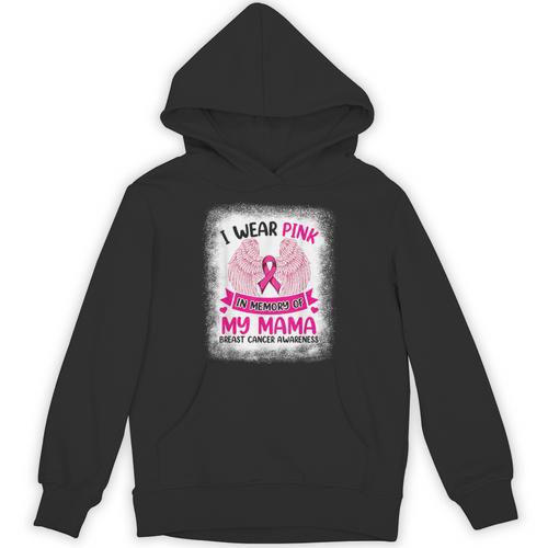 Breast Cancer Wings Shirt I Wear Pink In Memory Of My Mama Unisex Hoodie - Easessy