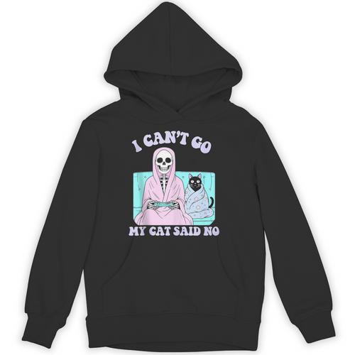 I Can't Go My Cat Said No Introvert Anxiety Cat Lover Unisex Hoodie - Raresse