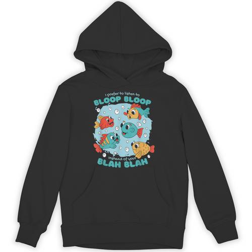 Cartoon Sarcasm Anti-Social Nihilism Introvert Fish Unisex Hoodie - Raresse