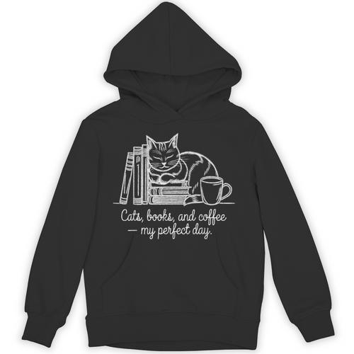 Cats Books And Coffee – My Perfect Day Cat Lover Unisex Hoodie - Bookorys DE