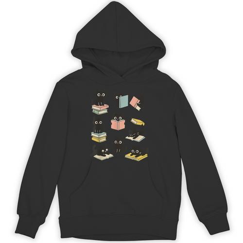 Cats Reading Books Cat Lover Unisex Hoodie - Bookorys AU