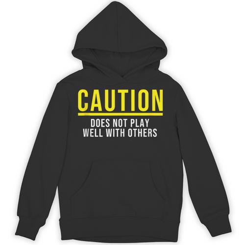 Caution Does Not Play Well With Others Introvert Unisex Hoodie - Raresse