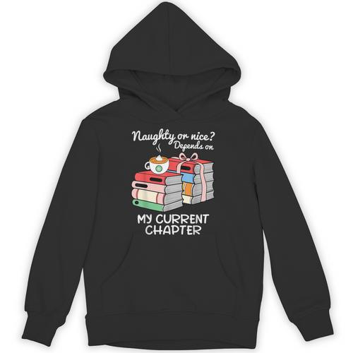 Christmas Book Lovers Naughty Or Nice Unisex Hoodie - Bookorys CA