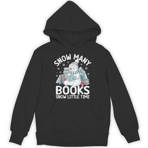 Christmas Reading Snowman So Many Books Men Women Kids Unisex Hoodie - Bookorys