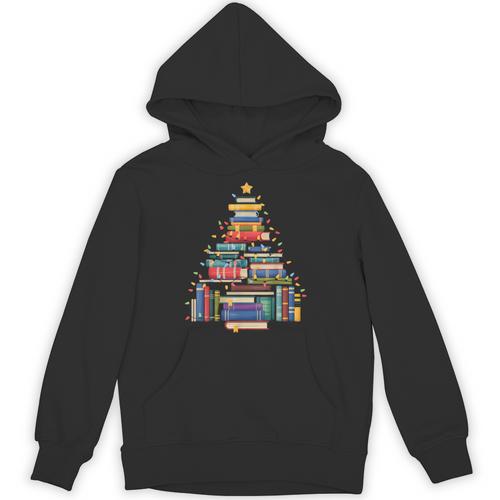 Christmas Tree Made Of Books Librarian Reader Holiday Unisex Hoodie - Bookorys DE