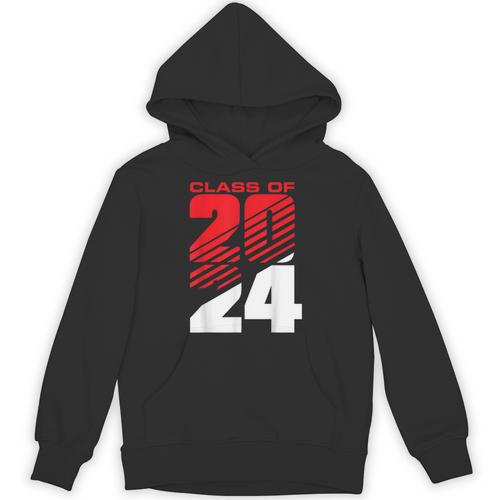Class Of 2024 High School Senior Graduation Red Sports Style Unisex Hoodie - Best Gift Smart