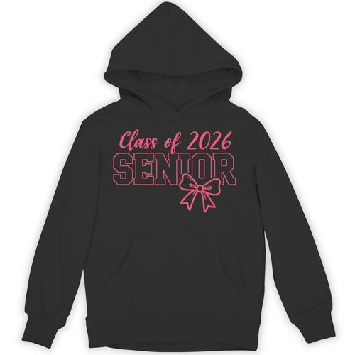 Class Of 2026 Pink Coquette Bow Cap Senior 2026 Graduation Unisex Hoodie - Best Gift Smart