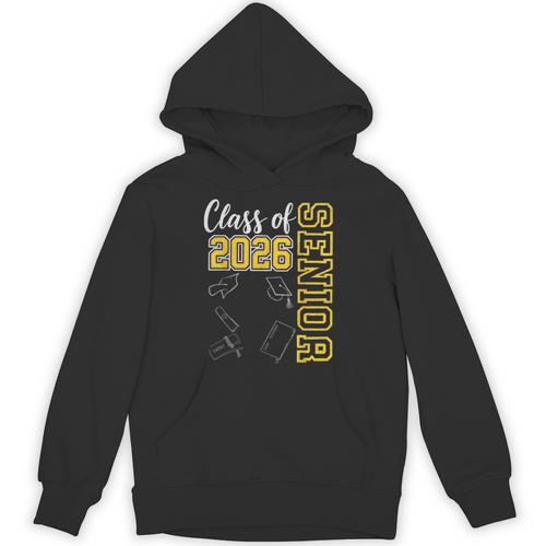 Class Of 2026 Senior 26 High School Graduation -Gold Unisex Hoodie - Best Gift Smart