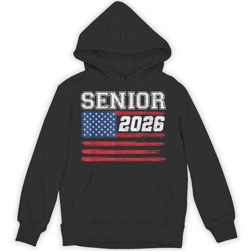 Class Of 2026 Senior Back To School American Flag Graduation Unisex Hoodie - Best Gift Smart
