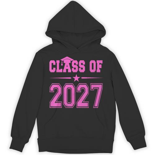 Class Of 2027 Pink Girls Shirt Graduation Unisex Hoodie - Best Gift Smart
