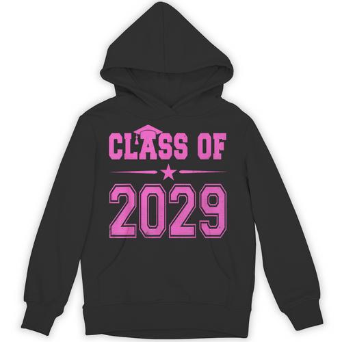 Class Of 2029 Pink Girls Shirt Graduation Unisex Hoodie - Best Gift Smart