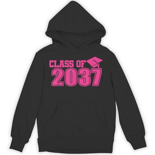 Class Of 2037 Pink Girls Growing Up School Memory Graduation Unisex Hoodie - Easessy