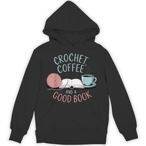 Coffee Crochet Good Book Bookish Yarn Crafter Unisex Hoodie - Bookorys