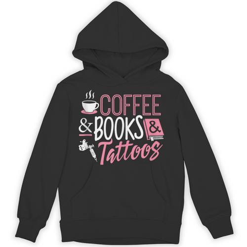 Coffee Lover Shirt Coffee And Books And Tattoos Men Women Unisex Hoodie - Bookorys