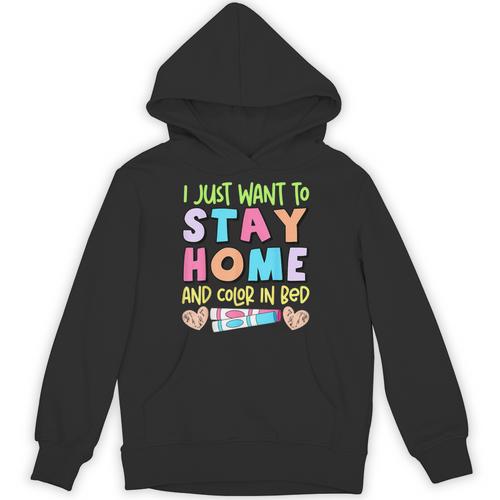 Color In Bed Coloring Book Lover Humor Therapy Marker Unisex Hoodie - Bookorys