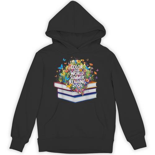 Color Our World Summer Reading 2025 Cute Book Wildflowers Unisex Hoodie - Bookorys