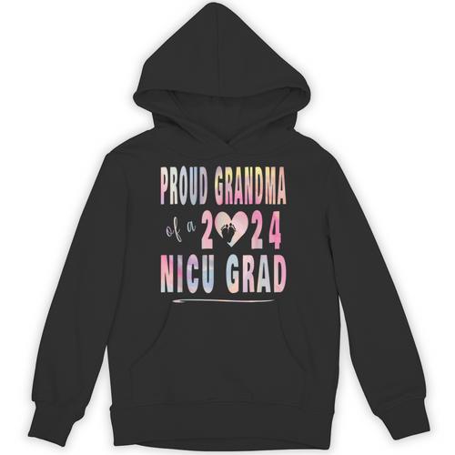 Colorful Proud Grandma 2024 NICU Graduate Baby Graduation Unisex Hoodie - Best Gift Smart