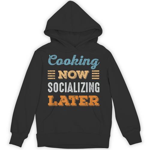 Cooking Now Minimal Socializing Introvert Vintage Unisex Hoodie - Raresse