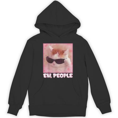 Cool Cat Meme Ew People Anti Social Introvert Cute Cat Unisex Hoodie - Raresse