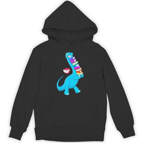 Cool Dinosaur Books Art For Men Women Libarian Book Lover Unisex Hoodie - Bookorys DE