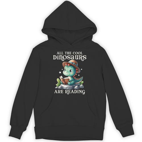 All The Cool Dinosaurs Are Reading Book Reader T-Rex Kawaii Unisex Hoodie - Bookorys DE