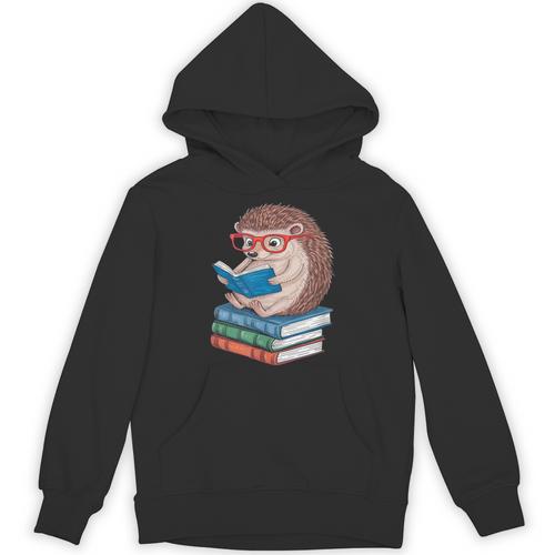 Cool Hedgehog Book Nerd Readers Unisex Hoodie - Bookorys