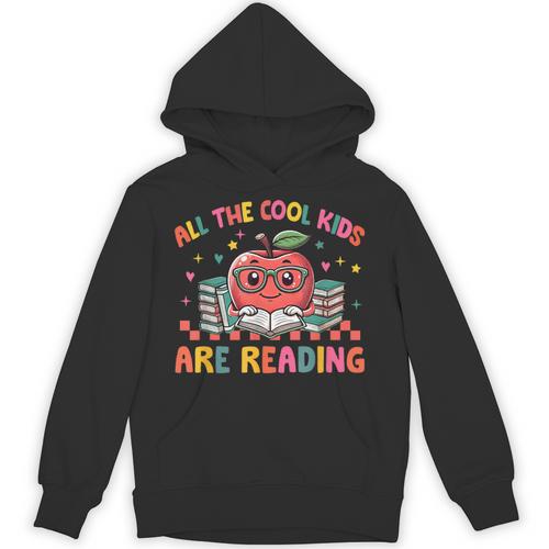 All The-Cool Kids Are Reading Book Lover Librarian Bookworm Unisex Hoodie - Bookorys UK