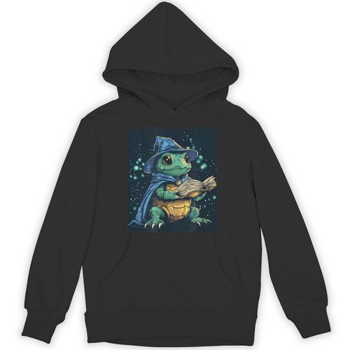 Cool Magical Book With Wizard Turtle For Adults And Kids Unisex Hoodie - Bookorys CA