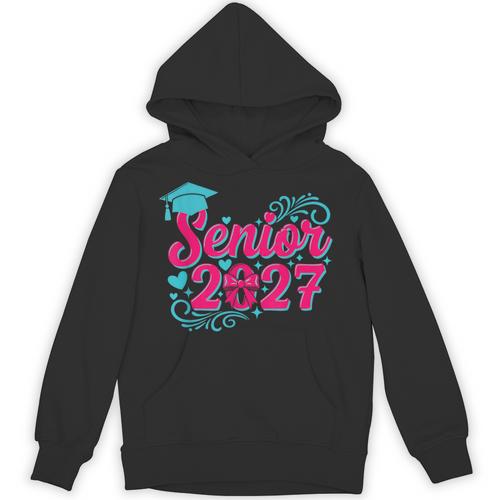 Coquette Pink Bow Senior 2027 Class Of Graduation Unisex Hoodie - Best Gift Smart